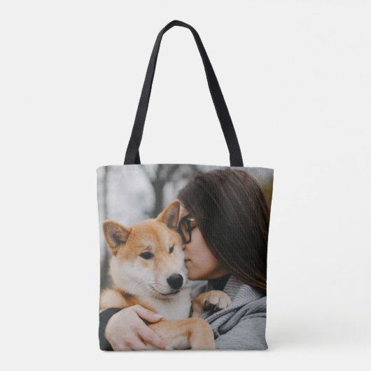 Aangepaste foto dubbelzijdige boodschappentas tote bag (Achterkant)