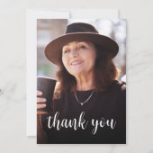 Aangepaste foto Dusty Blue 60th Verjaardagsfeestje Bedankkaart (Voorkant)