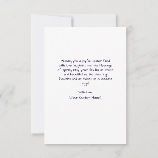 Aangepaste foto Easter briefkaarten (Achterkant)