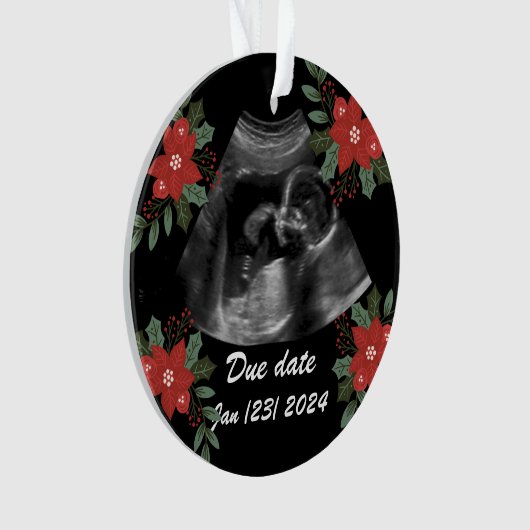 Aangepaste foto, echo sonogram kerst ornament (voorkant)