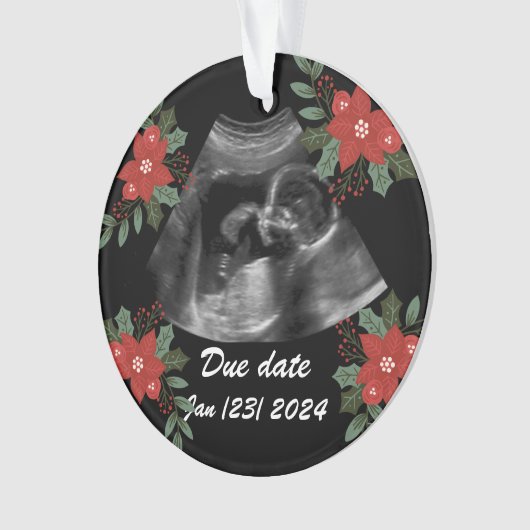Aangepaste foto, echo sonogram kerst ornament (voorkant)