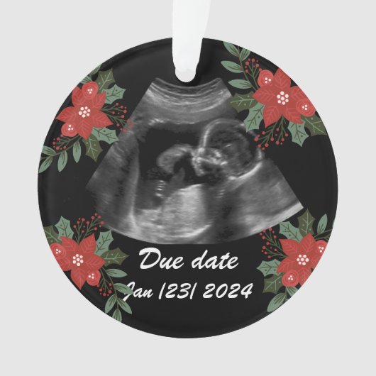 Aangepaste foto, echo sonogram kerst ornament (voorkant)
