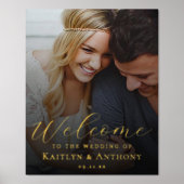 Aangepaste foto Echte Folie Welkomstteken voor bru Folie Afdrukken (Voorkant)