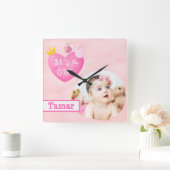 Aangepaste foto - Een meisje Vierkante Klok (Huis)