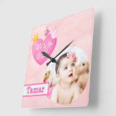 Aangepaste foto - Een meisje Vierkante Klok (Hoek)