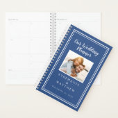 Aangepaste foto Eenvoudig blauw en wit logo Planner (Display)