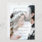 Aangepaste foto Eenvoudig elegant GV-script bruilo Kaart (Voorkant)