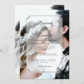 Aangepaste foto Eenvoudig elegant GV-script bruilo Kaart (Voorkant / Achterkant)