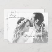 Aangepaste foto Eenvoudig elegant script huwelijk Briefkaart (Voorkant / Achterkant)