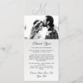 Aangepaste foto Eenvoudig elegant script moderne b Menu (Achterkant)