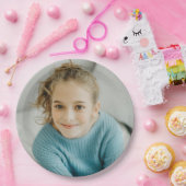 Aangepaste Foto Eenvoudig Grappig Gezicht Papieren Bordje (Feest)