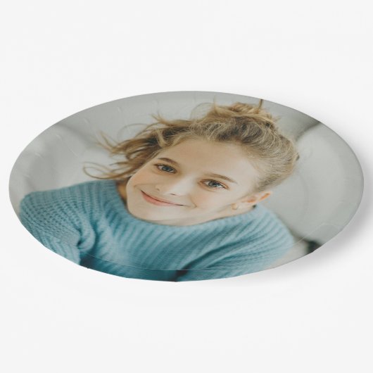 Aangepaste Foto Eenvoudig Grappig Gezicht Papieren Bordje (Gekanteld)