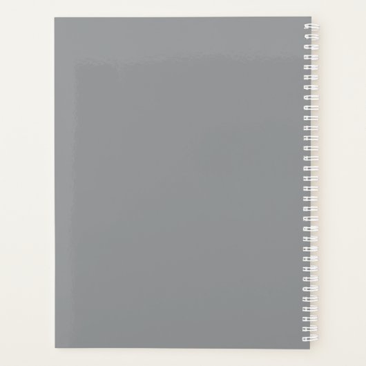 Aangepaste foto Eenvoudig grijs en wit huwelijk Planner (Achterkant)