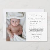 Aangepaste foto Eenvoudig Hallo Baby pasgeboren ge Aankondiging (Voorkant)
