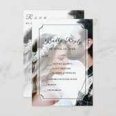 Aangepaste foto Eenvoudig legant script verticaal RSVP Kaartje (Voorkant / Achterkant)