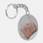 Aangepaste foto eenvoudig minimalistisch sleutelhanger (Voorkant Links)