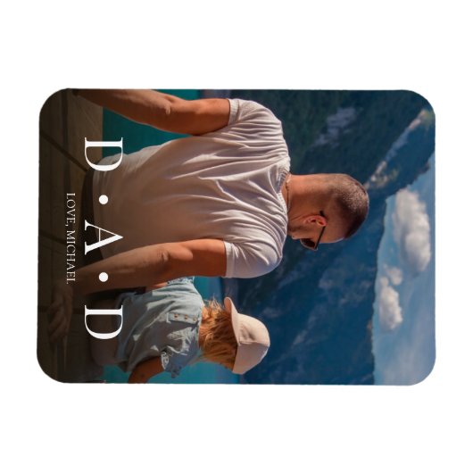 Aangepaste foto Eenvoudig moderne papa Magneet (Horizontaal)