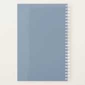 Aangepaste foto Eenvoudig Stusty Blue White Chic W Planner (Achterkant)