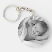 Aangepaste foto eenvoudig zwart-wit sleutelhanger (Voorkant)