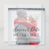 Aangepaste foto eenvoudige elegante script save th kaart (Voorkant)