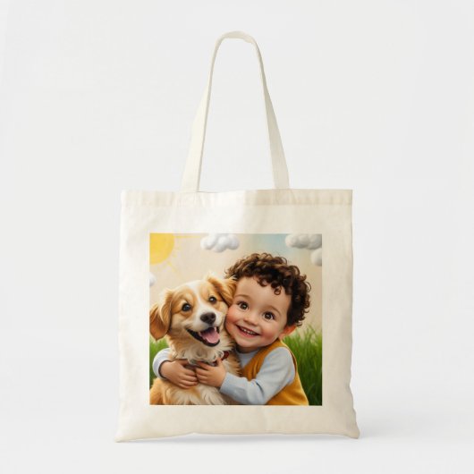 Aangepaste foto eenvoudige gepersonaliseerde golfe tote bag (Voorkant)