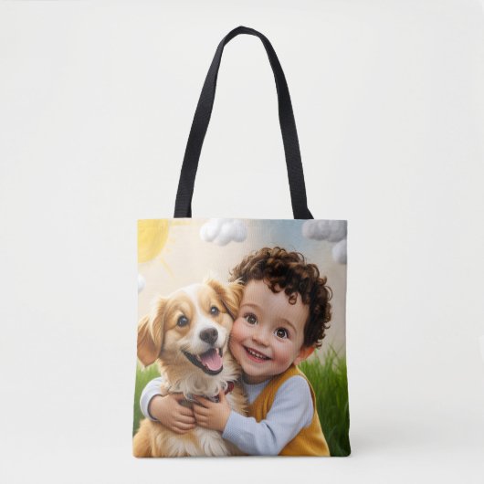 Aangepaste foto eenvoudige gepersonaliseerde golfe tote bag (Voorkant)