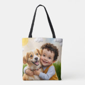 Aangepaste foto eenvoudige gepersonaliseerde golfe tote bag (Achterkant)