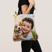 Aangepaste foto eenvoudige gepersonaliseerde golfe tote bag (Dichtbij)