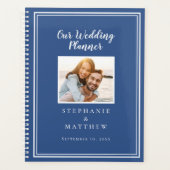 Aangepaste foto Eenvoudige klassieke blauwe en wit Planner (Voorkant)