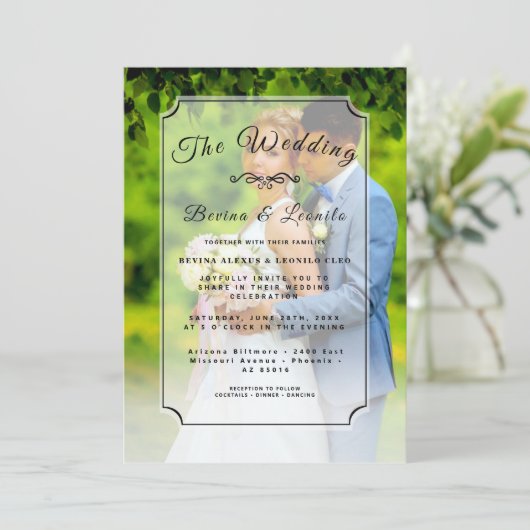 Aangepaste foto Eenvoudige legant met Single Initi Kaart (Staand voorkant)