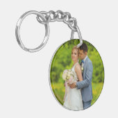 Aangepaste foto eenvoudige minimalistische bruilof sleutelhanger (Voorkant Links)