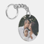 Aangepaste foto eenvoudige minimalistische familie sleutelhanger (Voorkant Links)