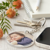 Aangepaste foto eenvoudige minimalistische sleutel sleutelhanger (Voorkant Rechts)