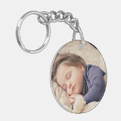 Aangepaste foto eenvoudige minimalistische sleutel sleutelhanger (Voorkant Links)