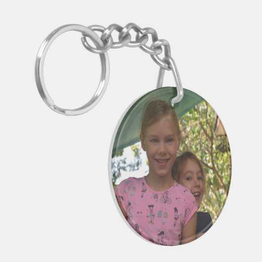 Aangepaste foto eenvoudige minimalistische sleutel sleutelhanger (Voorkant Links)