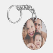 Aangepaste foto eenvoudige minimalistische sleutel sleutelhanger (Voorkant Links)