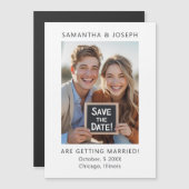 Aangepaste Foto Eenvoudige Moderne Huwelijk Save t Magnetische Uitnodiging (Voorkant / Achterkant)