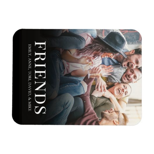 Aangepaste foto Eenvoudige moderne vrienden Magneet (Horizontaal)
