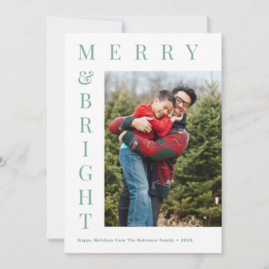 aangepaste foto eenvoudige tekst kerstkaart (Voorkant)