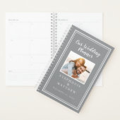 Aangepaste foto Eenvoudige Trendy Gray White Chic Planner (Display)