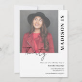 Aangepaste foto Eenvoudige Verjaardag uitnodiging (Voorkant)