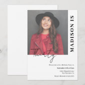 Aangepaste foto Eenvoudige Verjaardag uitnodiging (Voorkant / Achterkant)