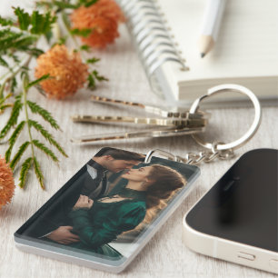 Aangepaste foto eenzijdige rechthoekige memory sleutelhanger