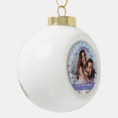 Aangepaste foto eerste gehuwd kerstfeest Paarse to Keramische Bal Ornament (Links)