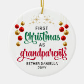 Aangepaste foto EERSTE KERST ALS GROOTOUDERS Keramisch Ornament (Voorkant)