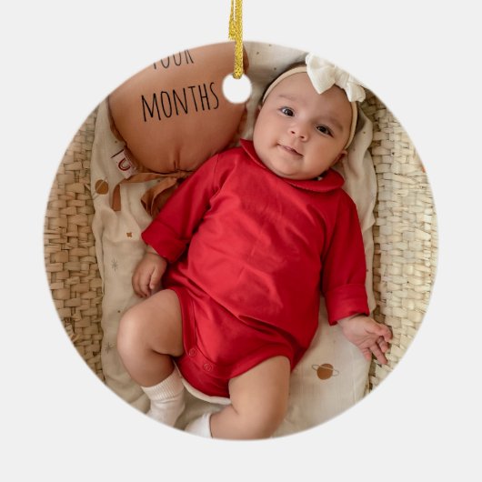 Aangepaste foto EERSTE KERST ALS GROOTOUDERS Keramisch Ornament (Achterkant)