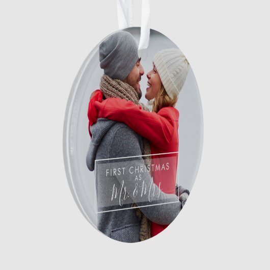 Aangepaste foto Eerste kerst als meneer en mevrouw Ornament (voorkant)