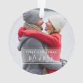 Aangepaste foto Eerste kerst als meneer en mevrouw Ornament (achterkant)