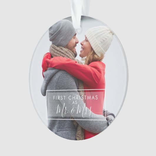 Aangepaste foto Eerste kerst als meneer en mevrouw Ornament (voorkant)