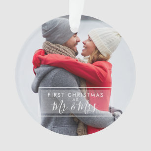 Aangepaste foto Eerste kerst als meneer en mevrouw Ornament